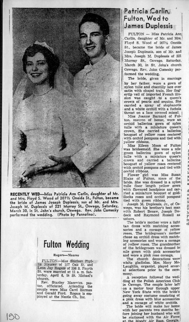 Carlin–Duplessis wedding clipping