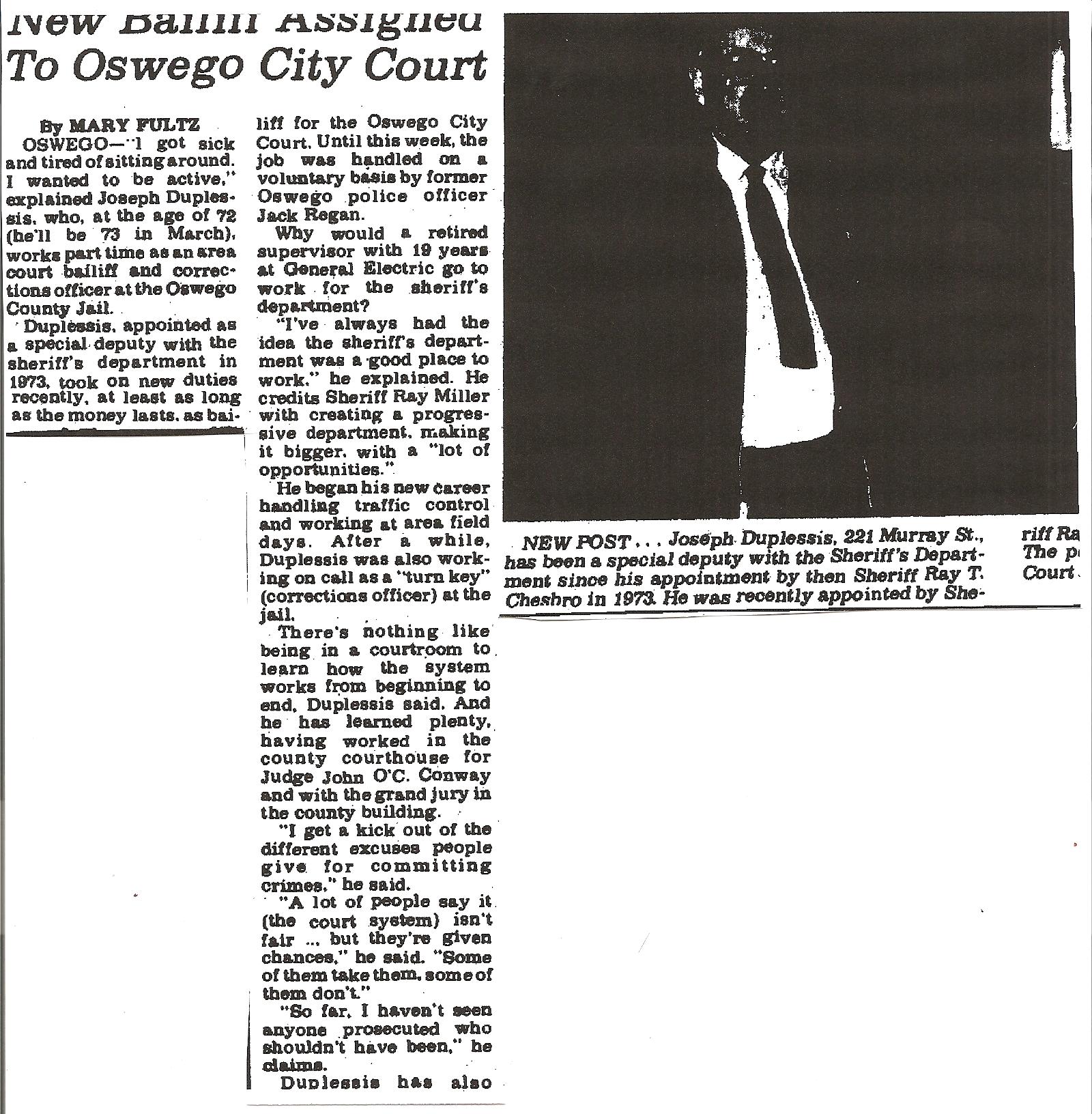 Joseph Duplessis — court bailiff article